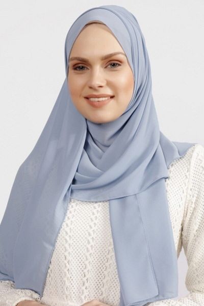 Differenza شال كريب رمادي مطفي