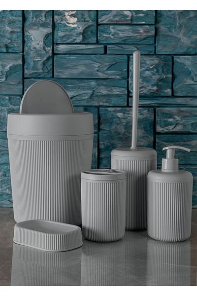 Rembox Σετ μπάνιου 5 τεμαχίων χωρητικότητας 7 Lt - Κάδος με εργαλεία τουαλέτας, βούρτσα και σαπούνι