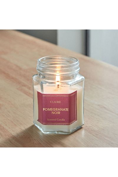 Home Box Claire Pomegranate Noir Hexa Glass Jar Candle -150 g