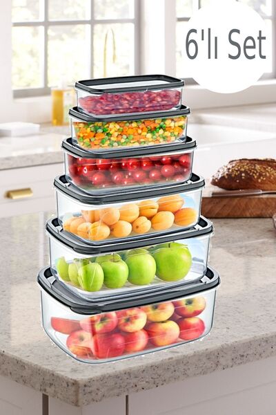Akay Plastik Akay Sweet Transparent Storage Container 6 Pieces Ak 528