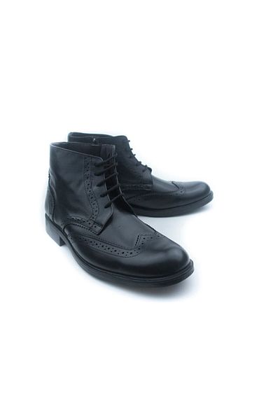 New Vision Flying Steps Ανδρικές μαύρες γνήσιες δερμάτινες σόλα από καουτσούκ με φερμουάρ Χειμερινές κλασικές μπότες