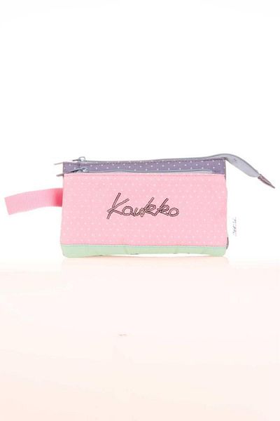 KAUKKO K2676 Model Gray Dots Accordion Hat Pencil Bag