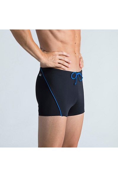 Decathlon Ανδρικό μαγιό μπόξερ - Μαύρο / Μπλε μονόχρωμο - Plus 100