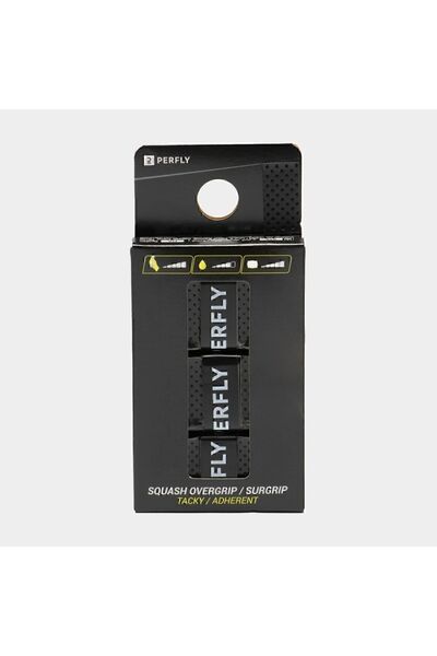 Decathlon Perfly Squash Overgrip - Black - X3 - Tacky