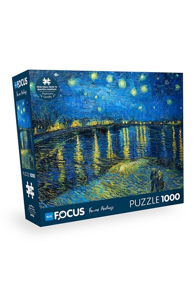 Blue Focus Vincent Van Gogh 1000 Piece Puzzle - a Starry Night in the Rhine River (Starry Night over the Rhone)