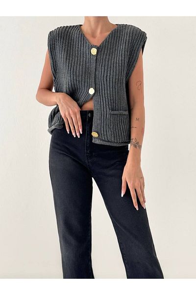 ASM Fashion Women's Buttoned Knitwear Vest