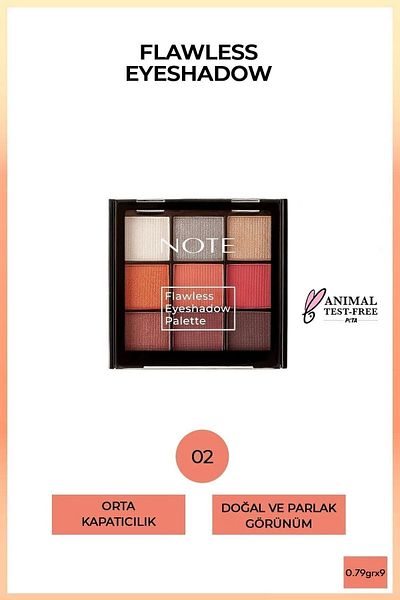 NOTE Pastel Colored Flawless Eyeshadow Matte & Shimmering Powder Eyeshadow Palette - 02