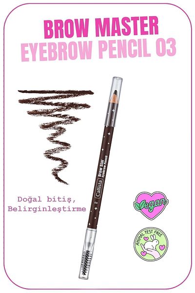 Callista Brow Star Eyebrow Pencil Brushed Eyebrow Pencil 03 Dark Brown - Dark Brown