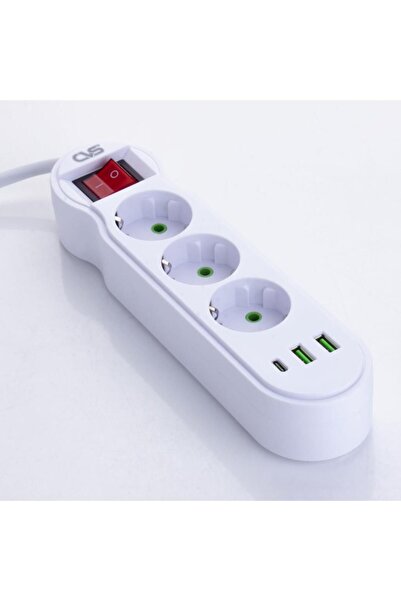 CVS DN 9276 3'LÜ USB ve TYPE-C Girişli Uzatma Kablosu