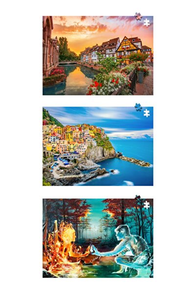 Neverland 3 PIECES 1000 PIECES PUZZLE - COLMAR and FIRE AND WATER and CINQUE TERRE