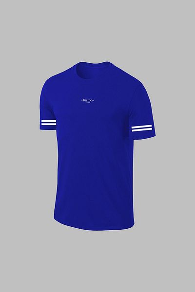 POSEIDON STORM Over Size Men's Blue Dri-Fit Fabric Comfort Pocket Short Sleeve T-Shirt Shorts for Walking and Running Double Ta