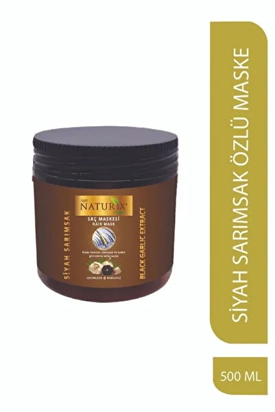 Naturix Black Garlic Extract Hair Care Mask 500 ml |   Salt-Free Hair Mask Against Hair Loss