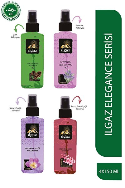 ILGAZ Çam & Lavanta & Safran Çiçeği & Japon Kiraz Çiçeği Kolonyası 150 Ml-ele...