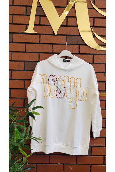 Meryemce Butik HMS TAŞ DETAYLI KAPÜŞONLU SWEATSHİRT