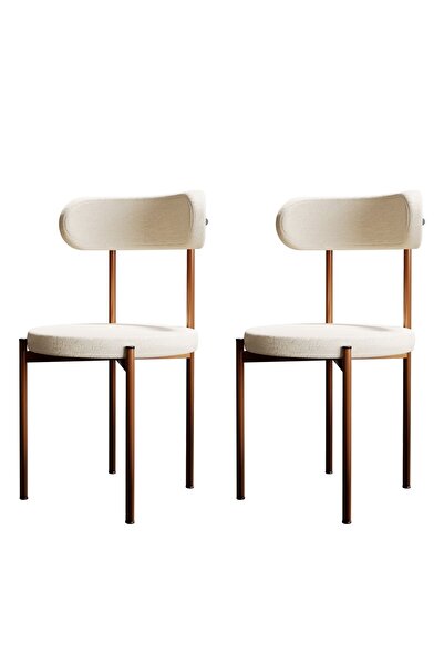 Evdemo Trend 2li Mutfak Masası Sandalyesi Krem-Kahve