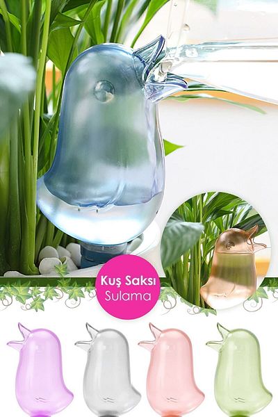 Chehra Design Practical Bird Shaped Flower Watering Apparatus | 1 Piece Bird Pot Waterer Plastic -