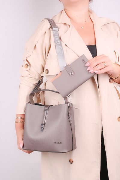 GALB LEATHER New Season Women's Shoulder Bag - 4 Compartments, Adjustable Wide Strap, 22X20 cm Akl2055