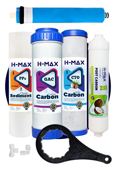 H-MAX Reverse Osmosis System Reverse Osmosis Su Arıtma Filtre Seti 5'li Inlin...