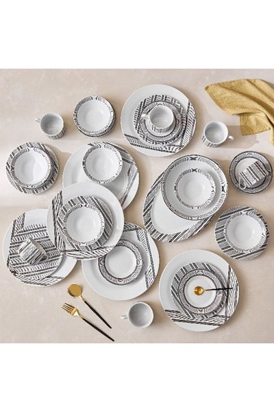 Home Box Indigo 32-Piece Dinner Set