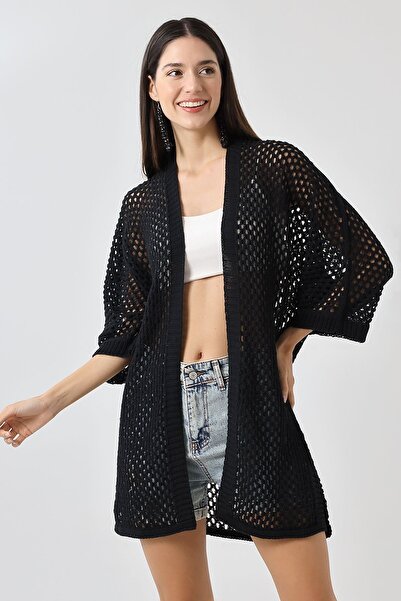 Devinka Γυναικεία Ζακέτα Άνετη Εφαρμογή Oversize Μαύρη