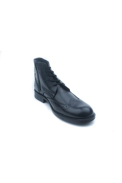 New Vision Flying Steps Ανδρικές μαύρες γνήσιες δερμάτινες σόλα από καουτσούκ με φερμουάρ Χειμερινές κλασικές μπότες