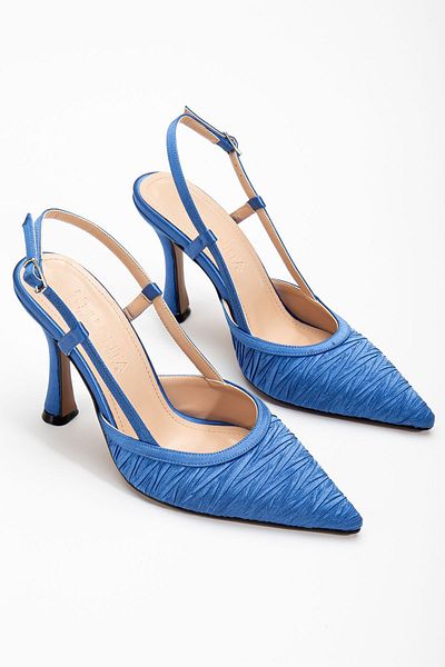 ELLOLİTA LUXURY SHOES Stiletto cu design special din satin cu spatele deschis