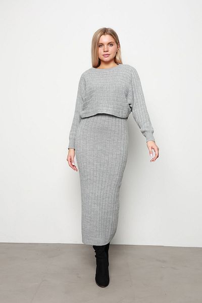 İKLİM LİFE Gilet Gray Knitwear Double Set