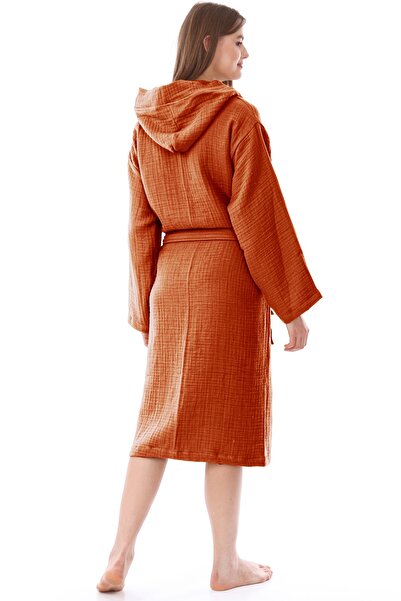 destinyhometex Unisex μπουρνούζι με κουκούλα 100% οργανικό βαμβάκι Premium Multi Muslin Ultra Soft