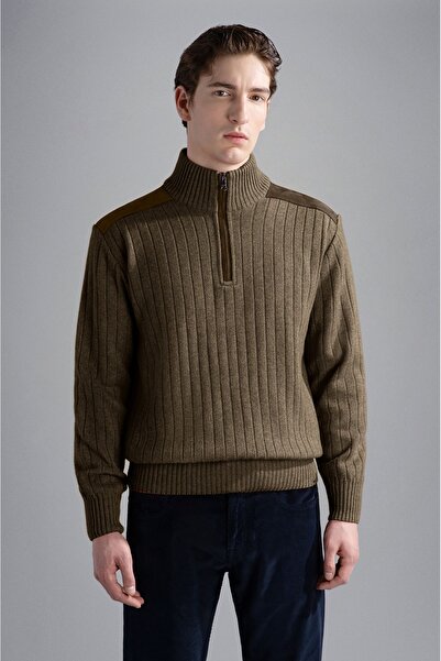 PAUL&SHARK MEN'S ZIPPED PULLOVER C.WWOOL