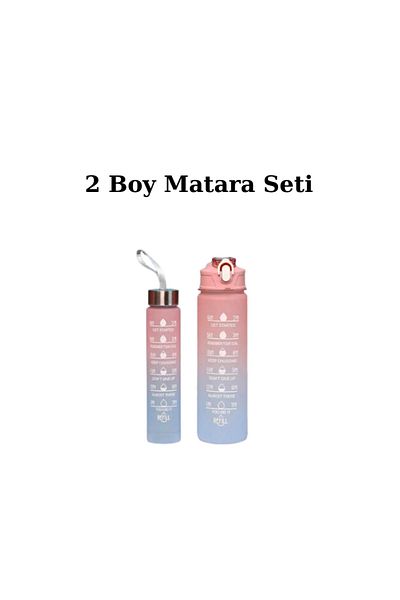 AYLA STAND 2 Size Water Bottle - Straw and Colored Water Bottle