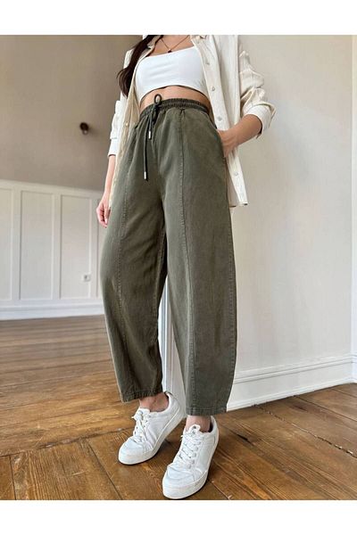 ANKH WOMAN Pleated Gabard's Leg Trousers