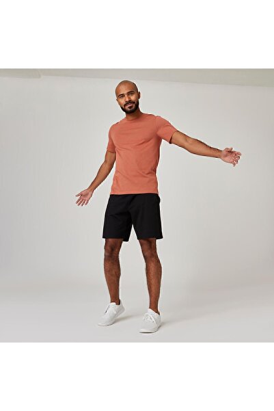 Decathlon Erkek Siyah Regular Spor Şortu 500 - Fitness Hafif Antrenman