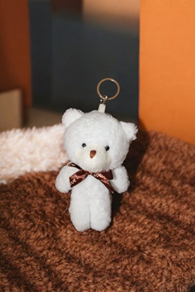 Mabai White Plush Teddy Bear - Curly Furry, Keychain