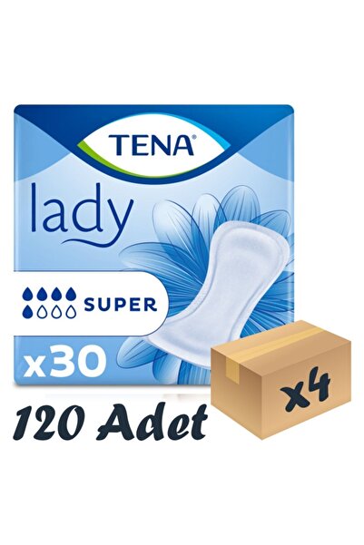 TENA Lady Super, Kadın Mesane Pedi, 5 Damla, 30'lu 4 Paket 120 Adet