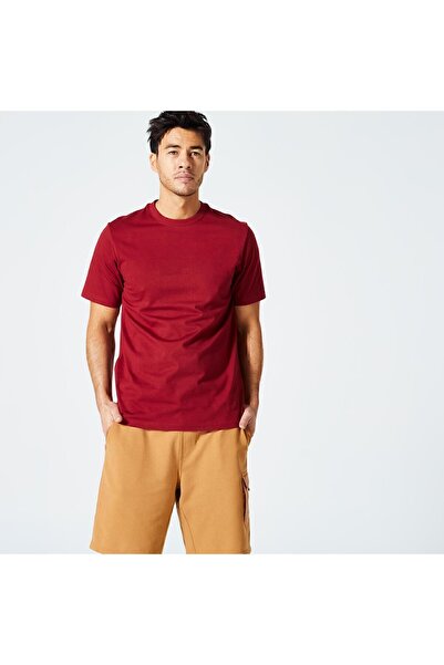 Decathlon Erkek Kırmızı / Bordo Regular Spor Tişörtü 500 Essentials - Fitness