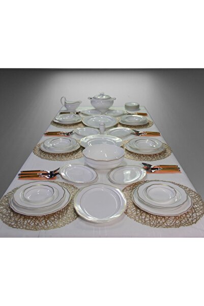 Trinice Bone China Grand Prix 90 Parça Lüks Porselen Yemek Takımı - Lüks ve Z...