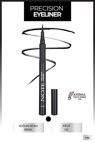 NOTE Black Precision Pen Liquid Eyeliner - Felt Tip