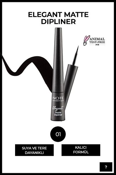 NOTE Elegant Matte Dipliner Waterproof Waterproof - 01 Coal Black - Black