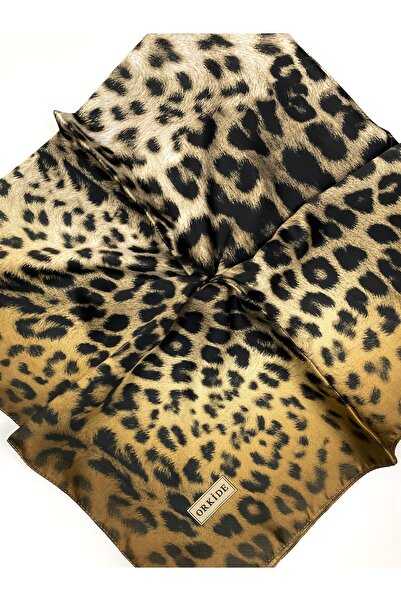 Orkide Leopar Desen Eşarp