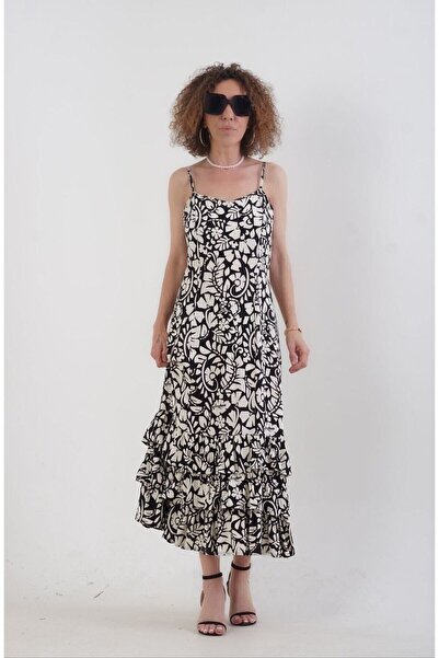 Zelish My Sister فستان بتفاصيل كشكشة منقوشة بنقشة الفلامنكو