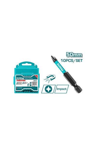 TOTAL Mıknatıslı Yıldız Bits Uç Ph2 50 mm S2 Çeliği Vidalama Sökme Ucu 5 Cm Matkap Bits Ucu 1 Adet