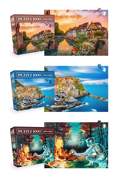 Neverland 3 PIECES 1000 PIECES PUZZLE - COLMAR and FIRE AND WATER and CINQUE TERRE