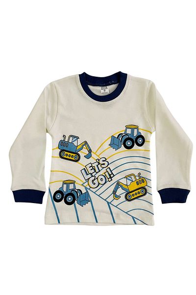 lillia kids 100% Organic Cotton Casual Pajamas Set for Boy - Long Sleeve and Business Machine Printed