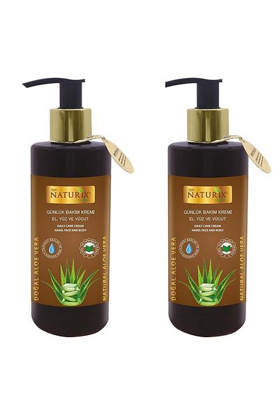 Naturix 250 مل 2 قطعة من كريم الألوفيرا لليدين والوجه والجسم كريم مرطب غير دهني