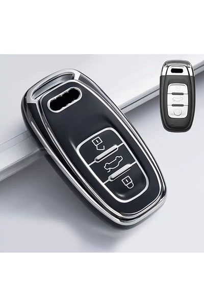 emii auto spare parts Audi Quattro KEY CASE - Black, A1 A3 A4 A5 A6 A7 A8 Q3 Q5 Q7 S4 S5 S6 S7 S8 R8 TT Model Compatible