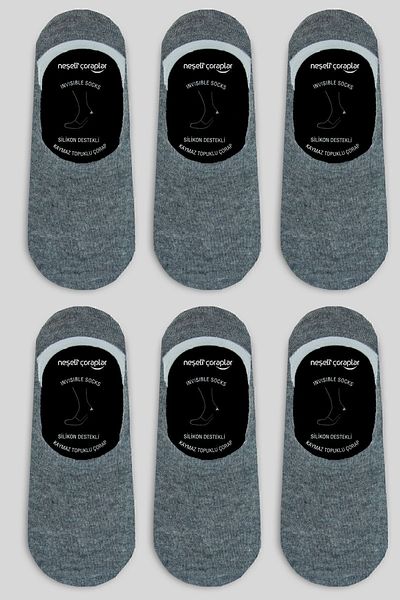 Neşeli Çoraplar Set of 6 Gray Ballerina Socks