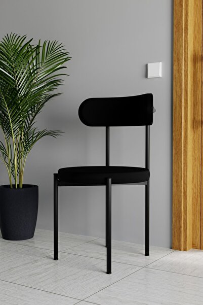 Evdemo Trend 4lü Mutfak Masası Sandalyesi Siyah-Siyah