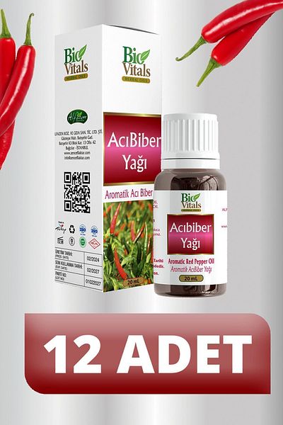 Bio Vitals 20 ml Hot Pepper Oil - 12 PCS-Box