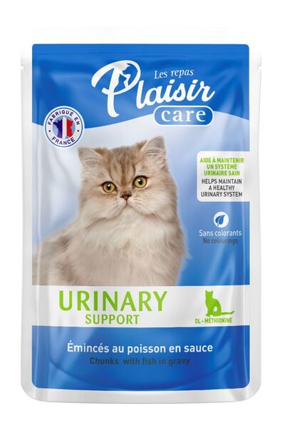 Plaisir Pouch Care Urinary Kediler Için Üriner Sistem Destekleyici Yaş Mama Balıklı 85 gr X 12 Adet