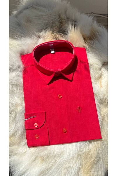 Aslı Türkoğlu Red Linen Children's Shirt